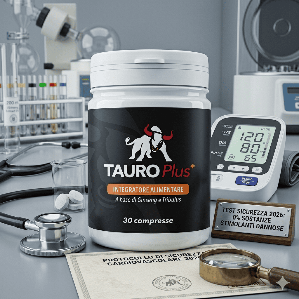 Analisi sicurezza cardiaca Tauro Plus: flacone originale, stetoscopio e misuratore di pressione con esito negativo per stimolanti dannosi 2026.